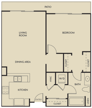 1 bed  1 Bath 832-835 square feet floor plan D
