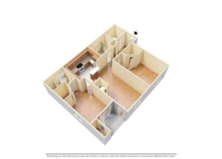 1 Bed - 1 Bath |747 sq ft 1x1 B floor plan