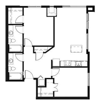 2 Bed - 2 Bath |1056 sq ft at Astro Apartments, Seattle, Washington
