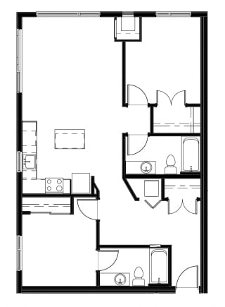 2 Bed - 2 Bath |1056 sq ft at Astro Apartments, Seattle