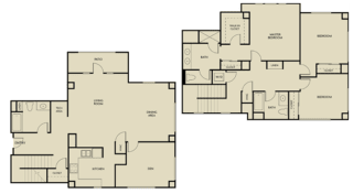 3 bed &#x2B; Den 3 Bath 1900-1945 square feet Townhouse floor plan