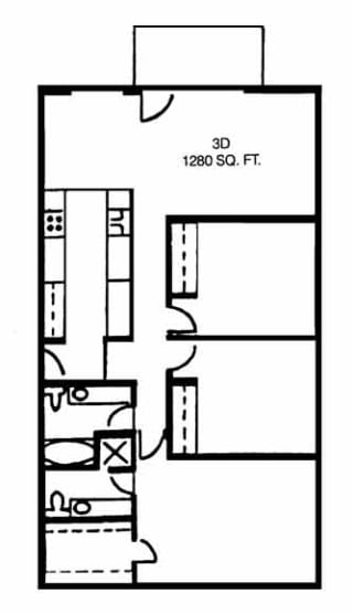 Floor Plan 3 Bed 2 Bath - A