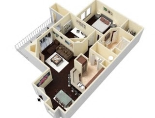 1 Bed - 1 Bath |904 sq ft A7 floorplan