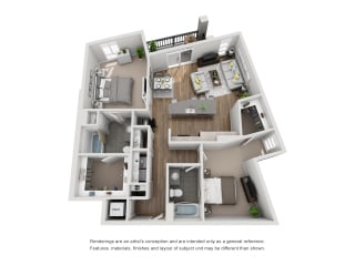 Pikes, 2 br, 2 ba, 1161 sq. ft.