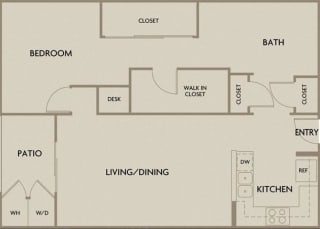1 bed 1 bath 1040 square feet floor plan Waterfront Grand One Bedroom