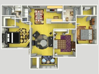 3 bedroom, 2 bathroom