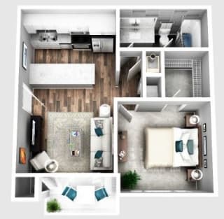 2100 Defoors Atlanta GA apartment photo of one bedroom one bathroom floorplan