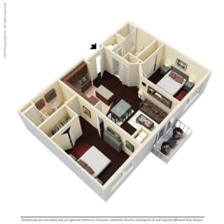 2 Bed - 2 Bath |986 sq ft B1 floorplan