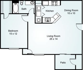 1 Bed, 1 Bath, 976 sq. ft., Cypress