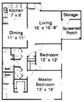 The Willow, 2 Bed, 2 Bath, 1368 sq. ft.