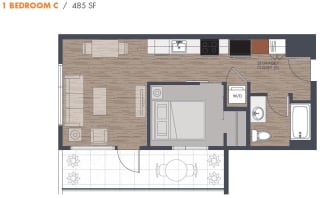 One Bedroom C Floorplan