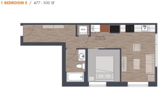 One Bedroom E Floorplan