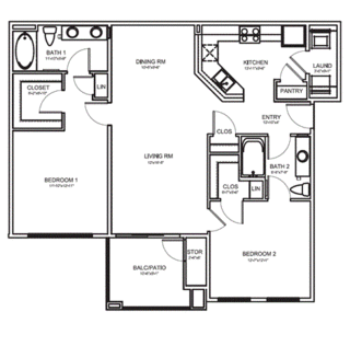 Floor Plan Plan 2B 2nd &amp; 3rd Floor