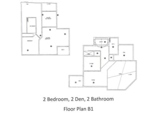 2 Bed - 3 Bath, 2209 sq ft, floorplan B1