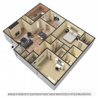 The Downtown, 2 br, 2 ba, 1308 sq. ft.