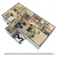 The Uptown, 2 br, 2 ba, 1158 sq. ft.