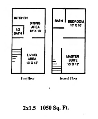 Floor Plan 2 Bed 1.5 Bath