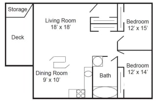 Floor Plan 2 Bedroom
