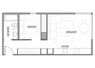 Floor Plan 1 bedroom
