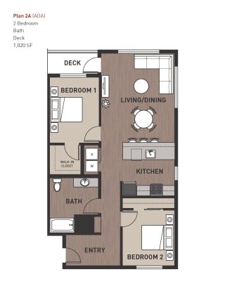 Floor Plan 2 Bedroom Plan 2A