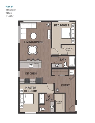 Floor Plan 2 Bedroom Plan 2F
