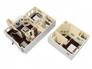 1 Bed - 1 Bath |1063 sq ft SB1 floorplan