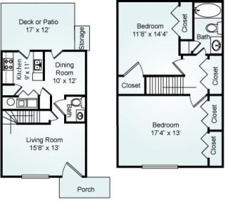 The Silver, 2 Bed, 2 Bath, 1300 sq. ft.