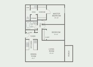 2 Bed, 2 Bath, 1100 sq. ft. Upgraded CP floor plan