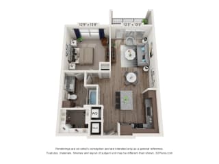 waters edge at mansfield a4 a4s floor plan 1 bed 1 bath