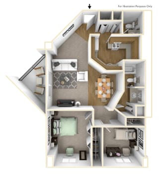floor plan of 2 bed apt in madison wi
