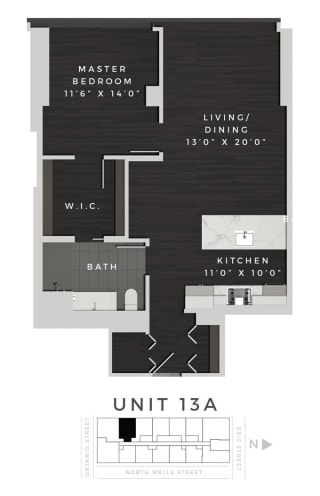 Floor Plan at 640 North Wells, Chicago, 60654