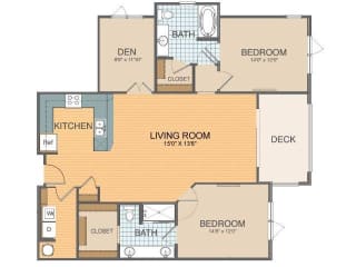 Parkside D1 Floor Plan at The Residences at Park Place, Kansas
