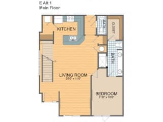 Parkside Townhome E Alt 1 &amp; 2 Floor Plan at The Residences at Park Place, Leawood, KS, 66211