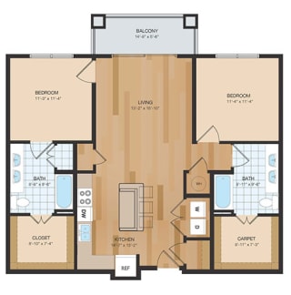 NEW PHASE B1 Floor Plan at The Residences at Park Place, Leawood, KS, 66211