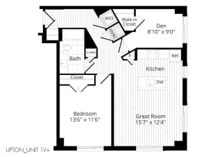 Floor Plan 1 BR Den 1V&#x2B;