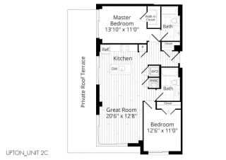 Floor Plan 2 BR 2C
