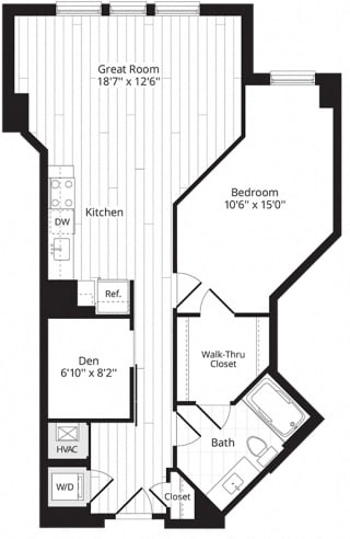 Floor Plan 1 BR Den 1U&#x2B;