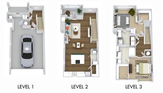 Floor Plan Martin Townhouse with Garage and Yard