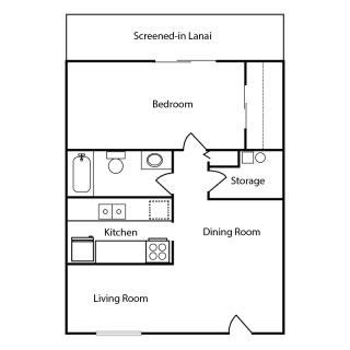 Sailwind Floor Plan 1 bedroom 1 bathroom 820 sq ft
