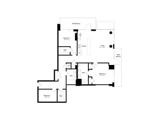 Floor Plan 1205 Collection 3 Bedroom - 2 Bath | C05