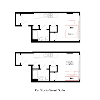 Floor Plan West Half Studio Smart Suite | S02bf