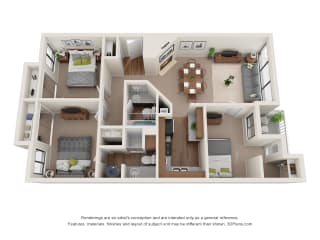 Landmark 3 Bedroom Floor Plan