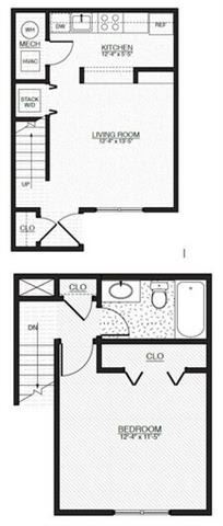 THE HUMMINGBIRD, 1 br, 1 ba, 621 sq. ft.