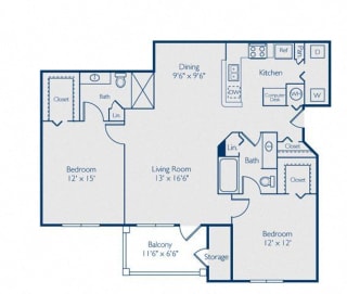 Laurel, 2 br, 2 ba, 1092 sq. ft.