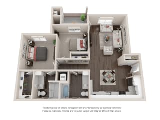 B1 Floor Plan B1 Floor Plan at Aurora Apartments, Gold River, CA