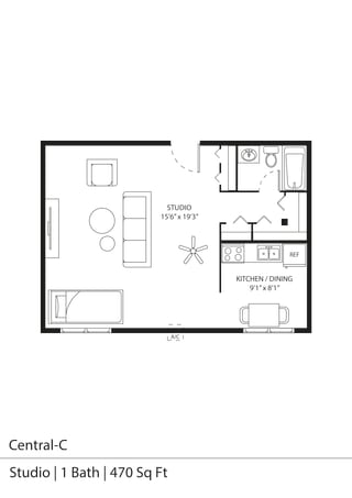 a floor plan of central c apartments