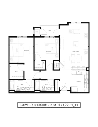 Gabella at Parkside Apartments in Apple Valley, MN Two Bedroom Two Bathroom Floor Plan