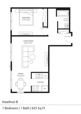 floor plan of Hazelnut B