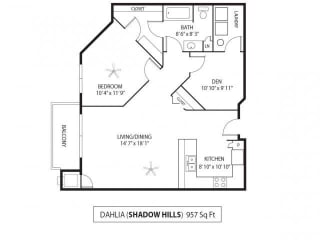 Shadow Hills Apartments in Plymouth, MN 1 Bedroom 1 Bath Plus Den