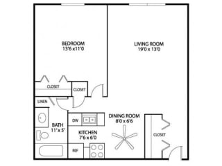 Hamline Terrace Apartments in Roseville, MN 1 Bedroom 1 Bath Apartment